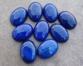 Lapislazzuli naturale ovale cabochon, pietra preziosa sciolta (13 x 18 mm)