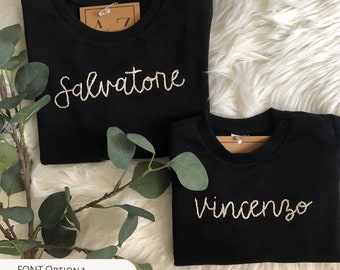 Custom Hand Embroidered Name Sweater: Personalized Youth Pullover