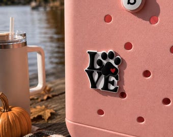 Dog Cat Paw Love Bogg Bag Charm, Pet Lover Gift Accessory