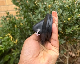 Anello al naso con pendente a forma di cuore d'angelo (argento)