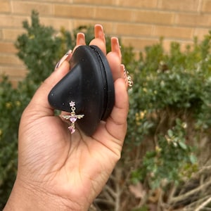 Anillo nasal colgante con forma de corazón de ángel (oro)