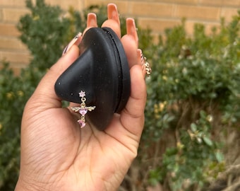 Anello al naso con pendente a forma di cuore d'angelo (oro)