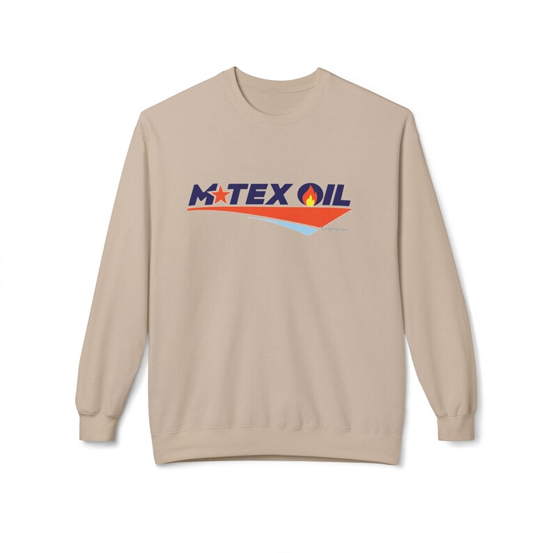 Oil Crew Unisex Sweatshirt - M-Tex Oil Company, Similar to TV Series Landman Patch Design, Gift for Oil Workers, Midweight Fleece Crewneck image 2