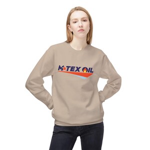 Oil Crew Unisex Sweatshirt - M-Tex Oil Company, Similar to TV Series Landman Patch Design, Gift for Oil Workers, Midweight Fleece Crewneck image 5