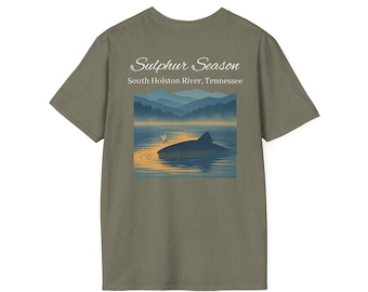 Fly Fishing T-Shirt, South Holston River Trout Tee, Sulphur Season Shirt, Tailwater Fishing Apparel, Outdoor Enthusiast Gift