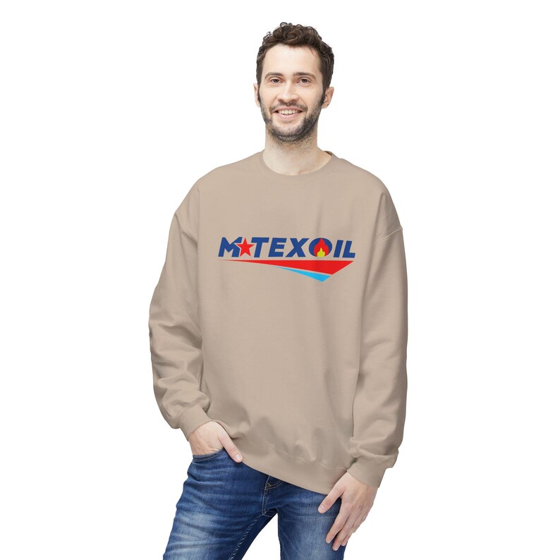 Oil Crew Unisex Sweatshirt - M-Tex Oil Company, Similar to TV Series Landman Patch Design, Gift for Oil Workers, Midweight Fleece Crewneck image 8