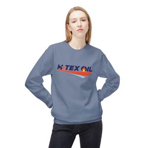 Oil Crew Unisex Sweatshirt - M-Tex Oil Company, Similar to TV Series Landman Patch Design, Gift for Oil Workers, Midweight Fleece Crewneck image 7