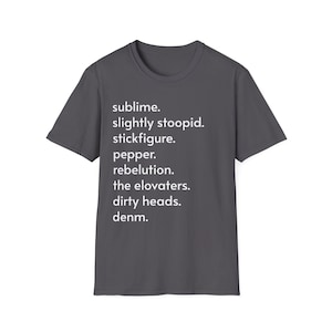Reggae Rock Band Fan Unisex Softstyle T-Shirt, Concert Shirt, Sublime, Rasta, Smoke Shirt, Slightly Stoopid, SoCal