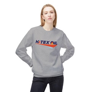 Oil Crew Unisex Sweatshirt - M-Tex Oil Company, Similar to TV Series Landman Patch Design, Gift for Oil Workers, Midweight Fleece Crewneck image 6