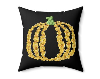 Dice Pumpkin Throw Pillow l Board Game Couch Cushion l Spun Polyester Square Pillow l Game Room Decor l Halloween Gift l Man Cave Decor