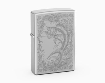 Personalized Zippo Lighter with Laser-Engraved Sailfish – Custom Groomsman Gifts, Father’s Day Keepsake, Unique Gifts for Men