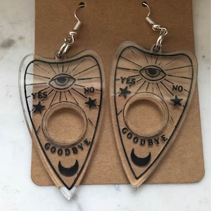 Acrylic Ouija Planchette Earrings
