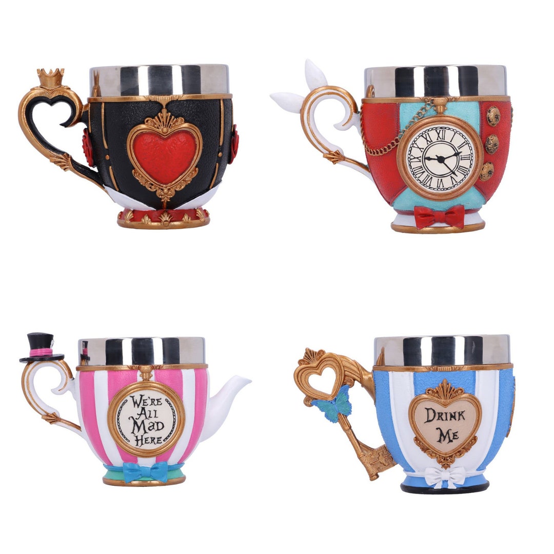 Pinkys up Wonderland Style Teacup Hand Painted With Removeable