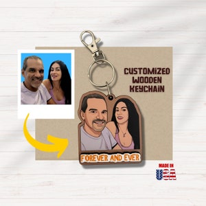 Custom Keychain Photo for Couples, Family Gifts, Personalized Keychains with Name, Funny Key Chain