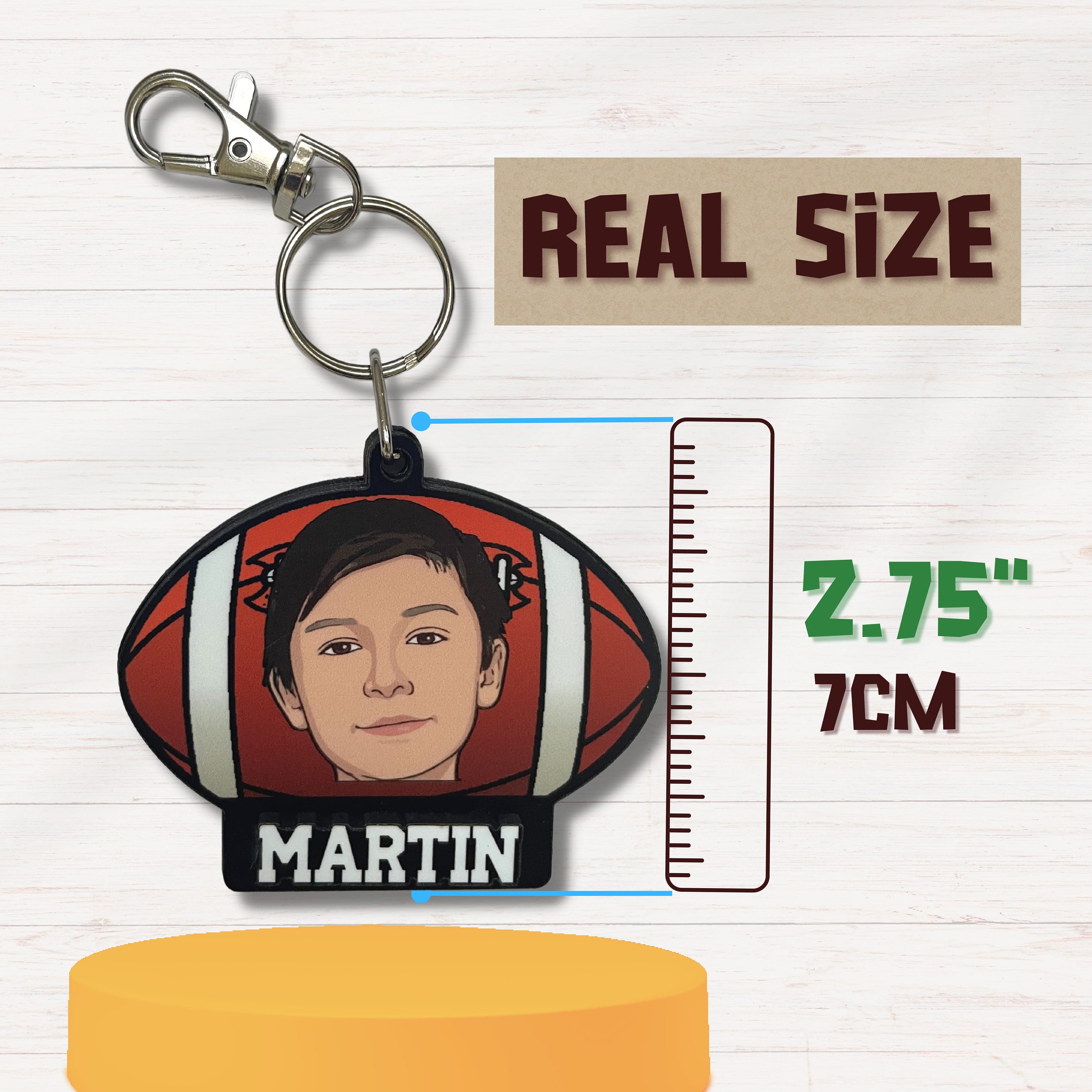 Baseball Keychain for Boys, Girls, Custom Photo Keychain with Name, Baseball Party Favors Gifts