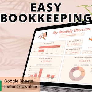 Google Sheets Bookkeeping Template | Easy Bookkeeping Small Business | Simple Bookkeeping Business Expenses and Income Spreadsheet Template