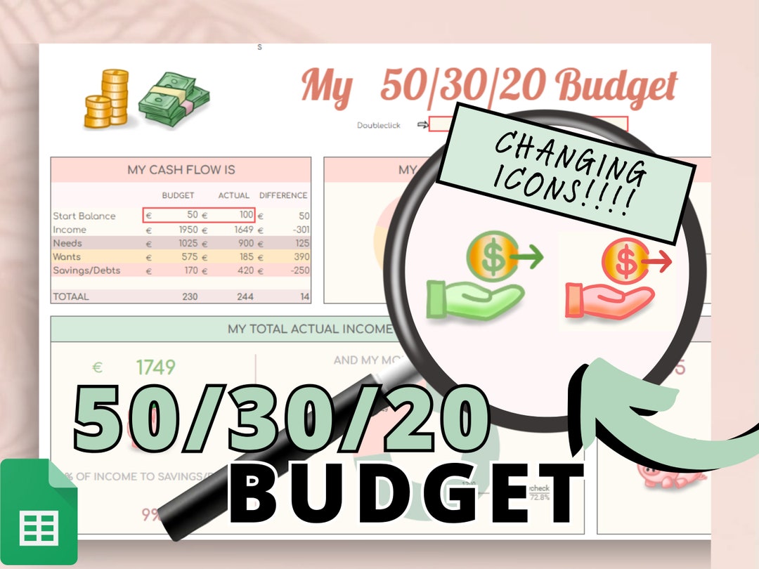 50/30/20 Budget Template Google Sheets 503020 Monthly Budget 50/30/20 Budget Template Google Sheets 503020 Monthly Budget