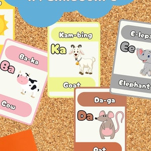 ABaKaDa Flashcards, Filipino Alphabet Flashcards, Filipino Learning Materials, Homeschool, Preschool, Kindergarten, Filipino ABC, Printable