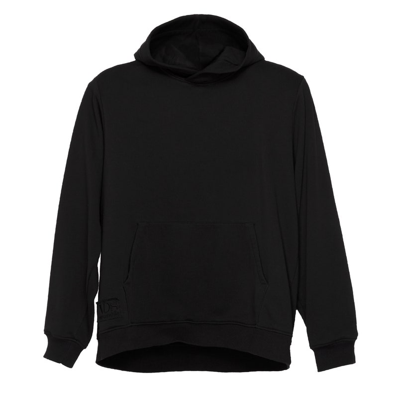 The Ultimate Black Hoodie: Premium Design with Ribbed Cuffs and Oversized Hood High-End Fashion by VDS ensemble image 4