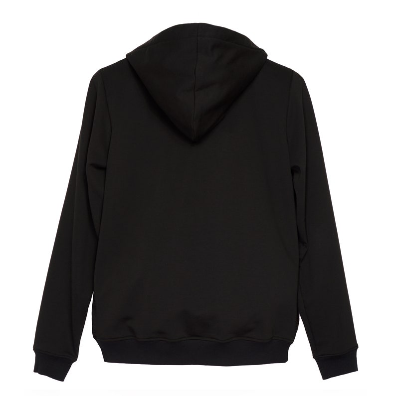 The Ultimate Black Hoodie: Premium Design with Ribbed Cuffs and Oversized Hood High-End Fashion by VDS ensemble image 5