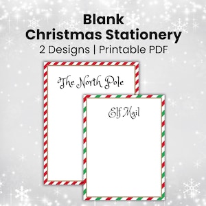 Blank Nordpol Mail Blank Elf Hinweis Blanko Briefpapier Druckbare Weihnachts Briefpapier Brief vom Weihnachtsmann PDF Sofort Download druckbar