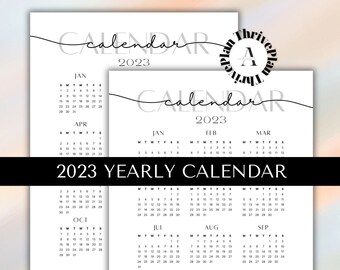 2024 2025 Year at a Glance Calendar Printable Two Year Etsy