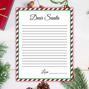 Kinder Brief an Santa Lieber Weihnachtsbrief PDF Kinder Weihnachtswunschliste Brief an Santa druckbare Geschenkliste Sofortiger download Digitaler Download