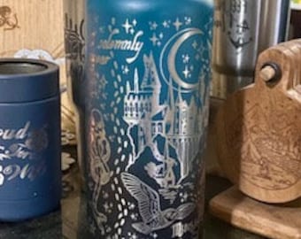 HP Wizard Engraved 32oz Bottle | Fantasy Characters Cup | Potter Gifts | Dobby | Accessories | Stainless Steel Water Bottle