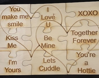 Love Puzzle With a Message On Each Piece (9 Pieces)