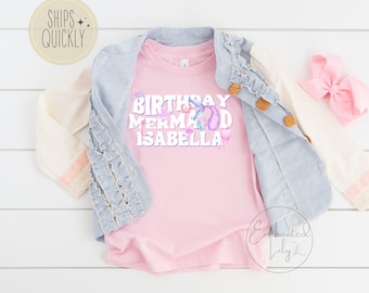 Personalized Mermaid Birthday Shirt for Birthday Mermaid Shirt Birthday Shirt Girls Birthday Shirt for Birthday Girl Shirt