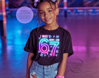 Funny 7th Birthday Shirt Comfort Colors, I Was 6 Now I’m 7 Kids Shirt, Birthday Girl Tee Youth, Gift For Alpha Kids