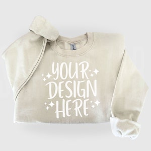 Sand Sweatshirt Mockup | Gildan 18000 Mockup | Gildan Sweatshirt Mock up | Sweatshirt Mock up | Flat Lay Mockup | Real Sweatshirt Mockup