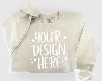 Sand Sweatshirt Mockup | Gildan 18000 Mockup | Gildan Sweatshirt Mock up | Sweatshirt Mock up | Flat Lay Mockup | Real Sweatshirt Mockup