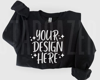 Black Sweatshirt Mockup | Gildan 18000 Mockup | Gildan Sweatshirt Mock up | Sweatshirt Mock up | Flat Lay Mockup | Real Sweatshirt Mockup