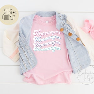 Threenager Toddler Shirt for Birthday Shirt for 3rd Birthday Shirt for Third Birthday Girl Toddler Tee