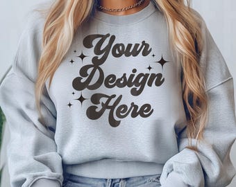 Gildan 18000 Sports Grey Sweatshirt Mockup Sweatshirt Mock Up Sweatshirt mockups sweatshirt mockups gildan mockups womens sweatshirt