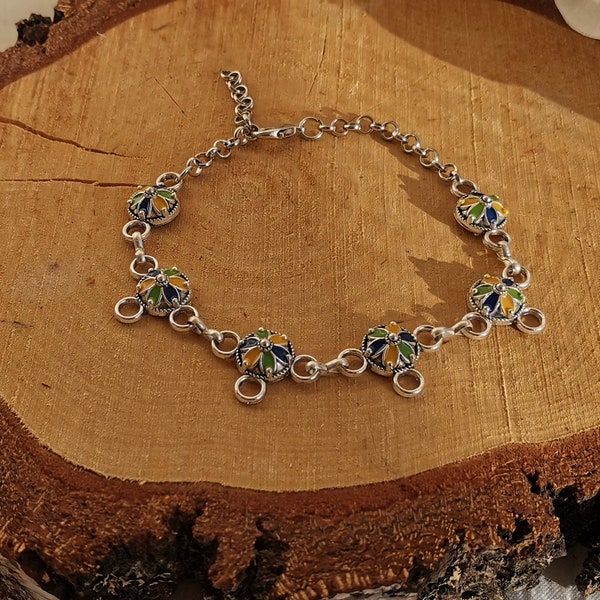 Bracelet kabyle amazigh berbère simple traditionnelle argenté, idée cadeau femme maman copine anniversaire fête