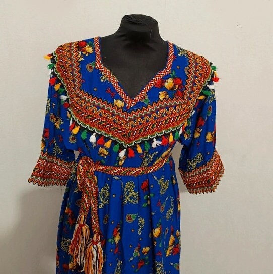 Embroidered Kabyle Amazigh Dress for Comfortable Home Birthday