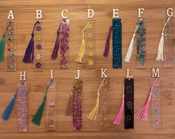 Hand crafted resin bookmarks.  Fun designs and colors.  Great gift or favor for any event.