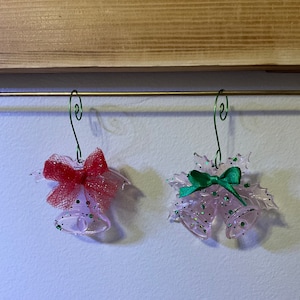Festive handmade resin Christmas bell ornaments