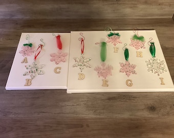 Festive handmade resin Christmas snowflake/star ornaments