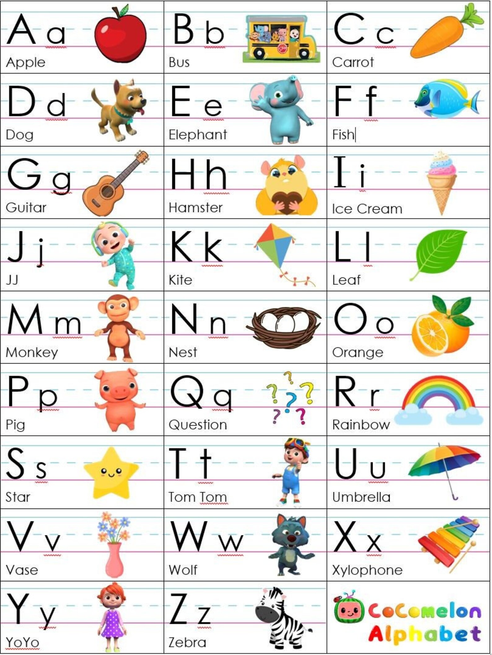 ABC Chart Printable Page Printable Preschool Etsy Canada