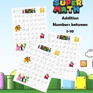 Super Mario Kindergarten Worksheets - Etsy