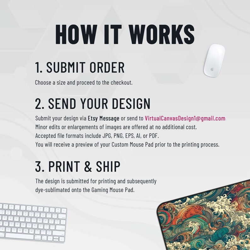 Custom Mouse Pad, Gaming Desk Mat With Nonslip Base, Unique Design for