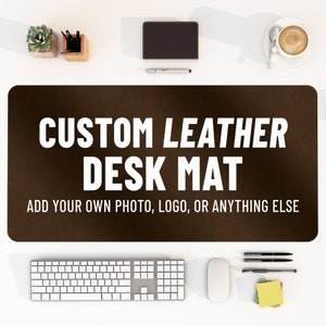 Custom Leather Desk Mat, Personalized Desk Pad, Leather Mouse Pad, Office Desk Accessories, Custom Logo Mouse Pad, Home Office Decor