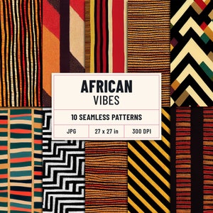 African Vibes Patterns Seamless, Printable Images Seamless Designs, Backgrounds and Texture, Crafting and Scrapbooking Collection