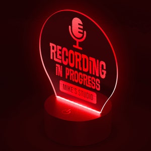 Personalized Recording Studio Night Light, Custom Podcast Light, Music Producer Desk Decor, On Air Light Up Display, Home Studio Accessory