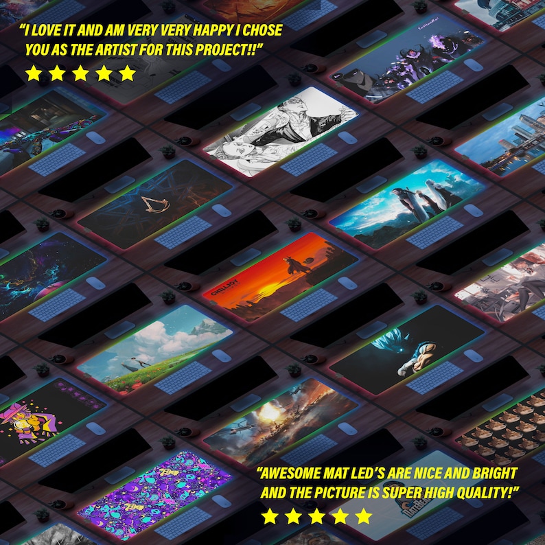 Custom Desk Mat, Gaming Mouse Pad LED with Non-Slip Base, Unique Design for Gamers and Office Workers, Personalized Desk Pad Photo image 2