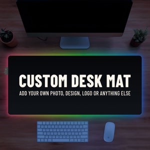 Custom Desk Mat, Gaming Mouse Pad LED with Non-Slip Base, Unique Design for Gamers and Office Workers, Personalized Desk Pad Photo