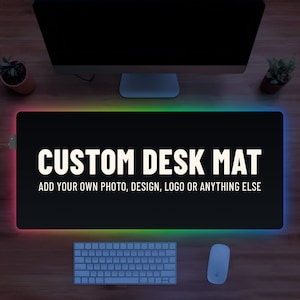 Custom Desk Mat, Gaming Mouse Pad LED with Non-Slip Base, Unique Design for Gamers and Office Workers, Personalized Desk Pad Photo